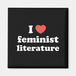 I Love Heart Feminist Literature Magnet
