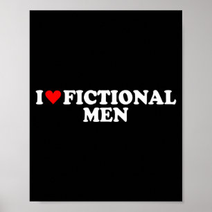I Love Heart Fictional Men Simple Cute Funny Readi Poster