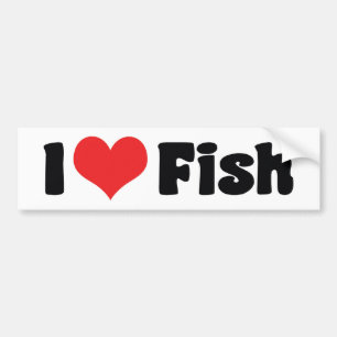 I Love Heart Fish - Aquarium Lovers Bumper Sticker