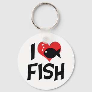 I Love Heart Fish - Aquarium Lovers Key Ring