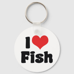 I Love Heart Fish - Aquarium Lovers Key Ring