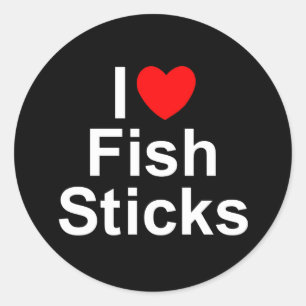I Love (Heart) Fish Sticks Classic Round Sticker