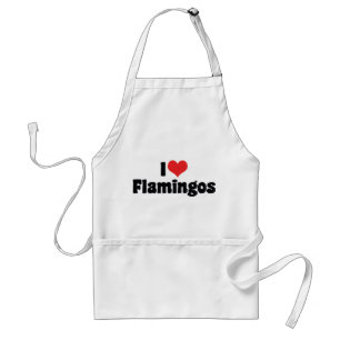 I Love Heart Flamingos - Pink Flamingo Lovers Standard Apron