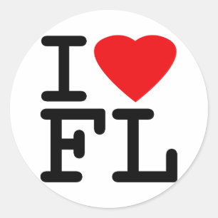 I Love Heart Florida Classic Round Sticker