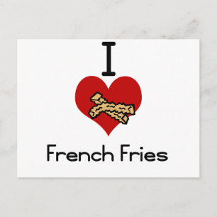 I love-heart french fries postcard