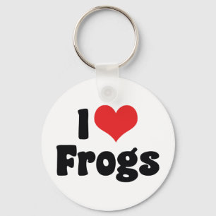 I Love Heart Frogs Key Ring