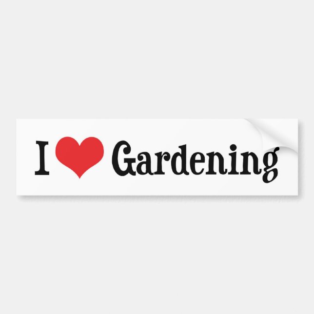 I Love Heart Gardening Bumper Sticker (Front)