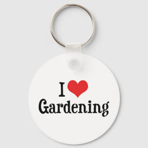 I Love Heart Gardening Key Ring