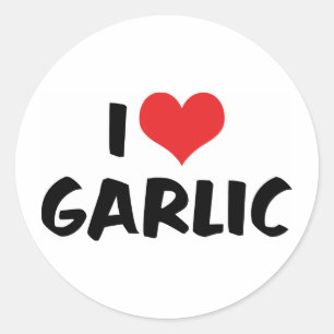 I Love Heart Garlic - Stinking Rose Lover Classic Round Sticker