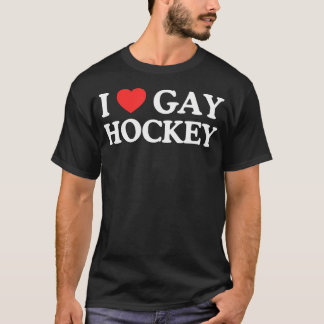 I Love Heart Gay Hockey Unhinged Gay Pride Parade T-Shirt