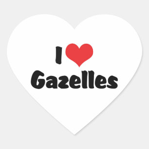 I Love Heart Gazelles Sticker