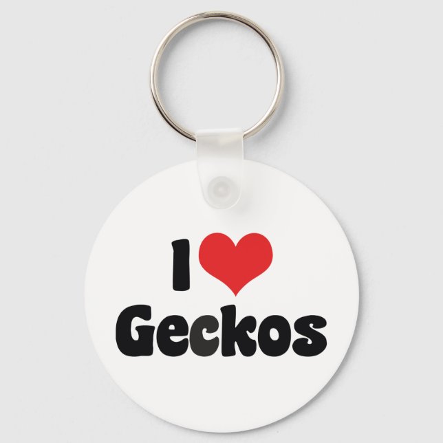 I Love Heart Geckos Key Ring (Front)