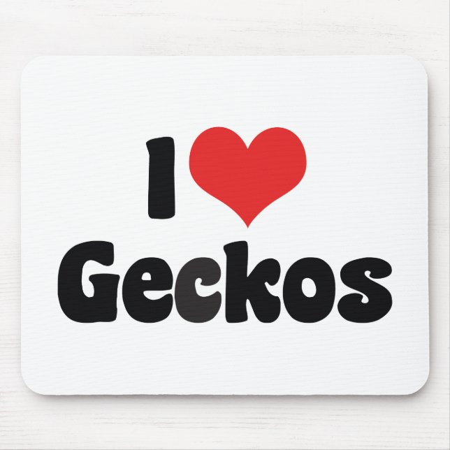I Love Heart Geckos Mouse Pad (Front)