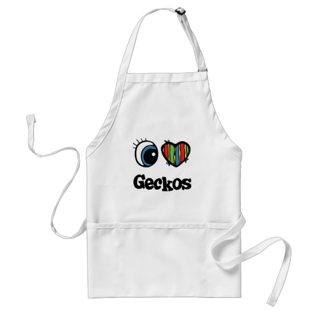 I Love (Heart) Geckos Standard Apron (Front)