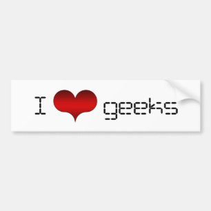 I Love (Heart) Geeks Bumper Sticker