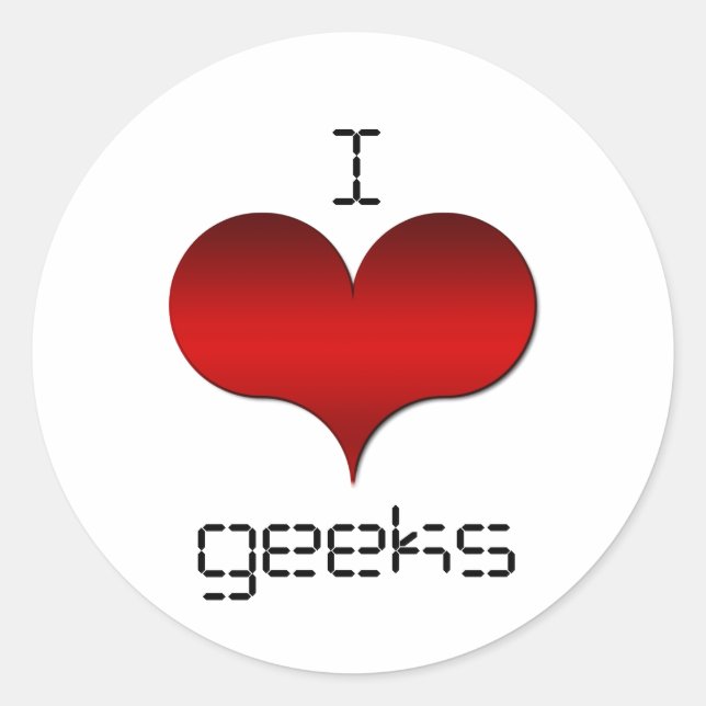 I Love (Heart) Geeks Stickers (Front)
