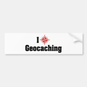 I Love Heart Geocaching - Treasure Hunter Bumper Sticker