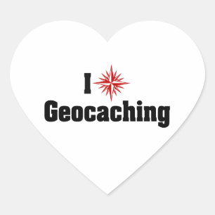 I Love Heart Geocaching - Treasure Hunter Sticker