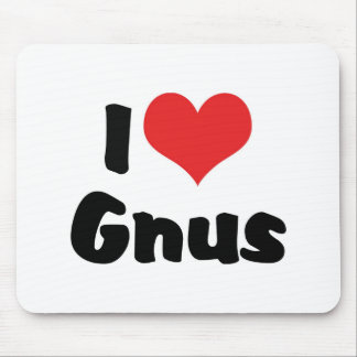 I Love Heart Gnus Mouse Pad