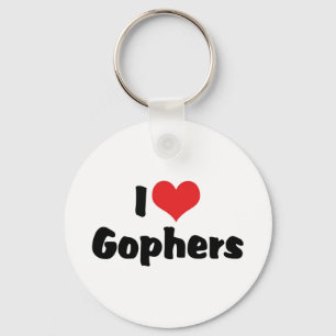I Love Heart Gophers Key Ring
