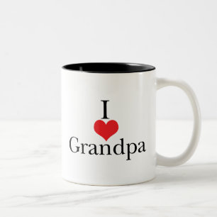 I Love (Heart) Grandpa Two-Tone Coffee Mug