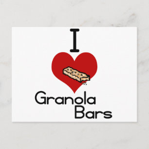 I love-heart granola bars postcard