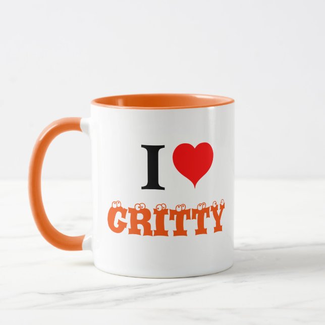 I Love Heart Gritty Mug (Left)