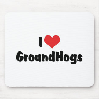I Love Heart Groundhogs - Groundhog Lover Mouse Pad