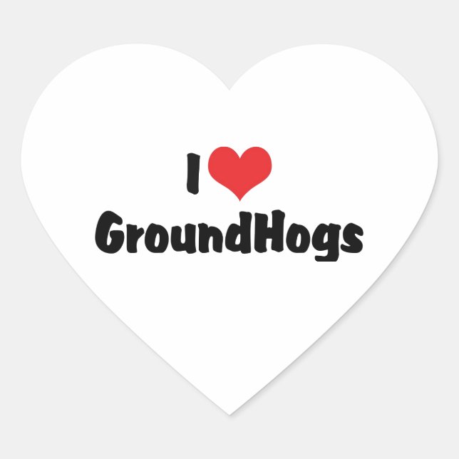 I Love Heart Groundhogs - Groundhog Lover Sticker (Front)