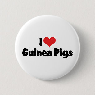 I Love Heart Guinea Pigs 6 Cm Round Badge