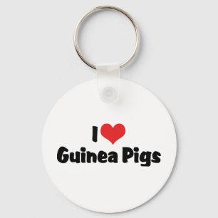 I Love Heart Guinea Pigs Key Ring