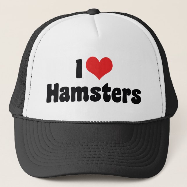 I Love Heart Hamsters Trucker Hat (Front)