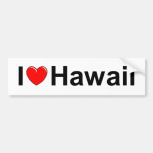 I Love (Heart) Hawaii Bumper Sticker