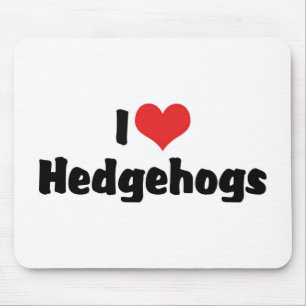I Love Heart Hedgehogs Mouse Pad