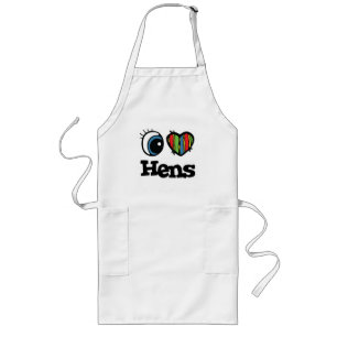 I Love (Heart) Hens Long Apron