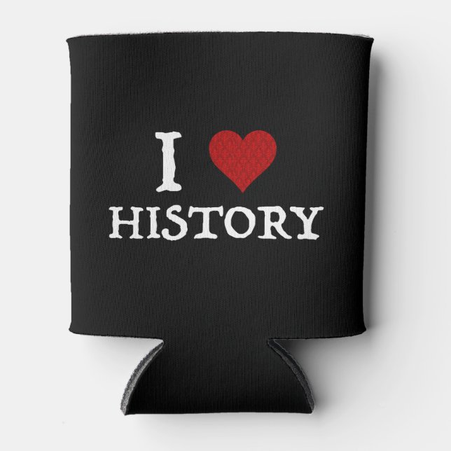 I Love (Heart) History Can Cooler (Front)