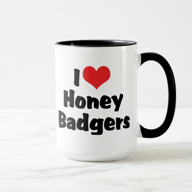 I Love Heart Honey Badgers Mug (Right)