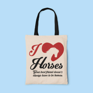 I Love/Heart Horses Tote Bag