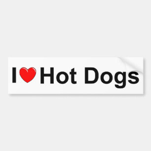 I Love (Heart) Hot Dogs Bumper Sticker