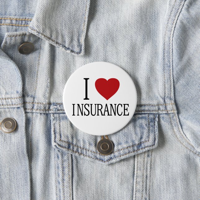 I Love Heart Insurance - funny halloween costume 7.5 Cm Round Badge (In Situ)