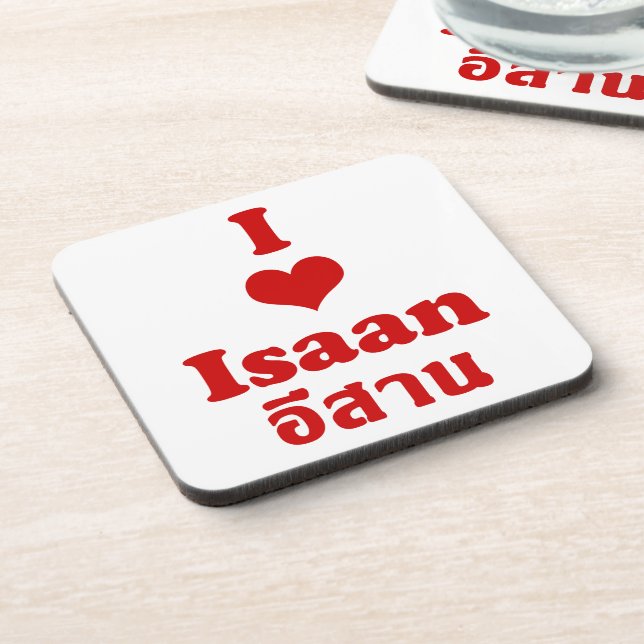 I Love (Heart) Isaan Coaster (Left Side)