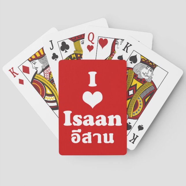 I Love (Heart) Isaan Playing Cards (Back)