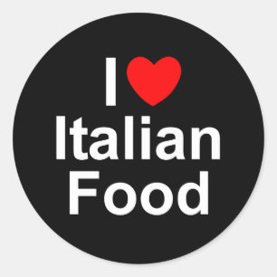 I Love (Heart) Italian Food Classic Round Sticker