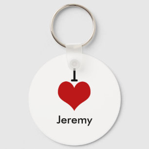 I Love (heart) Jeremy Key Ring