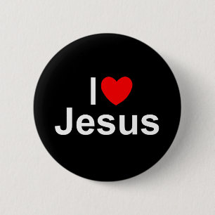 I Love (Heart) Jesus 6 Cm Round Badge