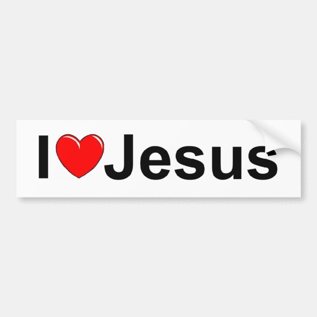 I Love (Heart) Jesus Bumper Sticker (Front)