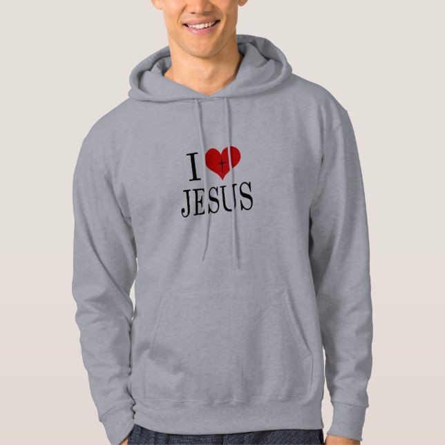 I Love (Heart) Jesus Hoodie (Front)