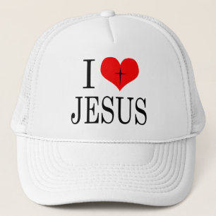 I Love (Heart) Jesus Trucker Hat