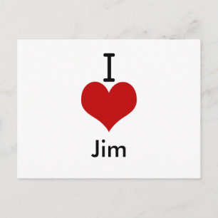 I Love (heart) Jim Postcard