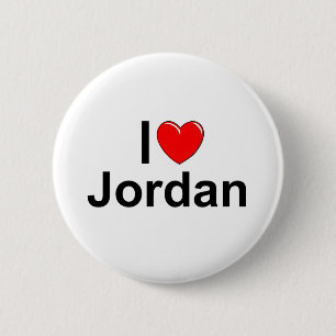 I Love (Heart) Jordan 6 Cm Round Badge